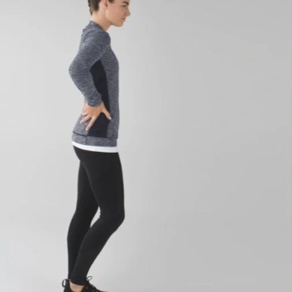 Lululemon Think Fast Long Sleeve Shirt Coco Pique Black Gray Sz 8 BRAND NEW NWT - Picture 4 of 16